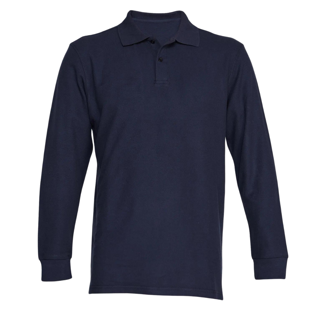 Polera Hombre Manga Larga Cuello Piqué