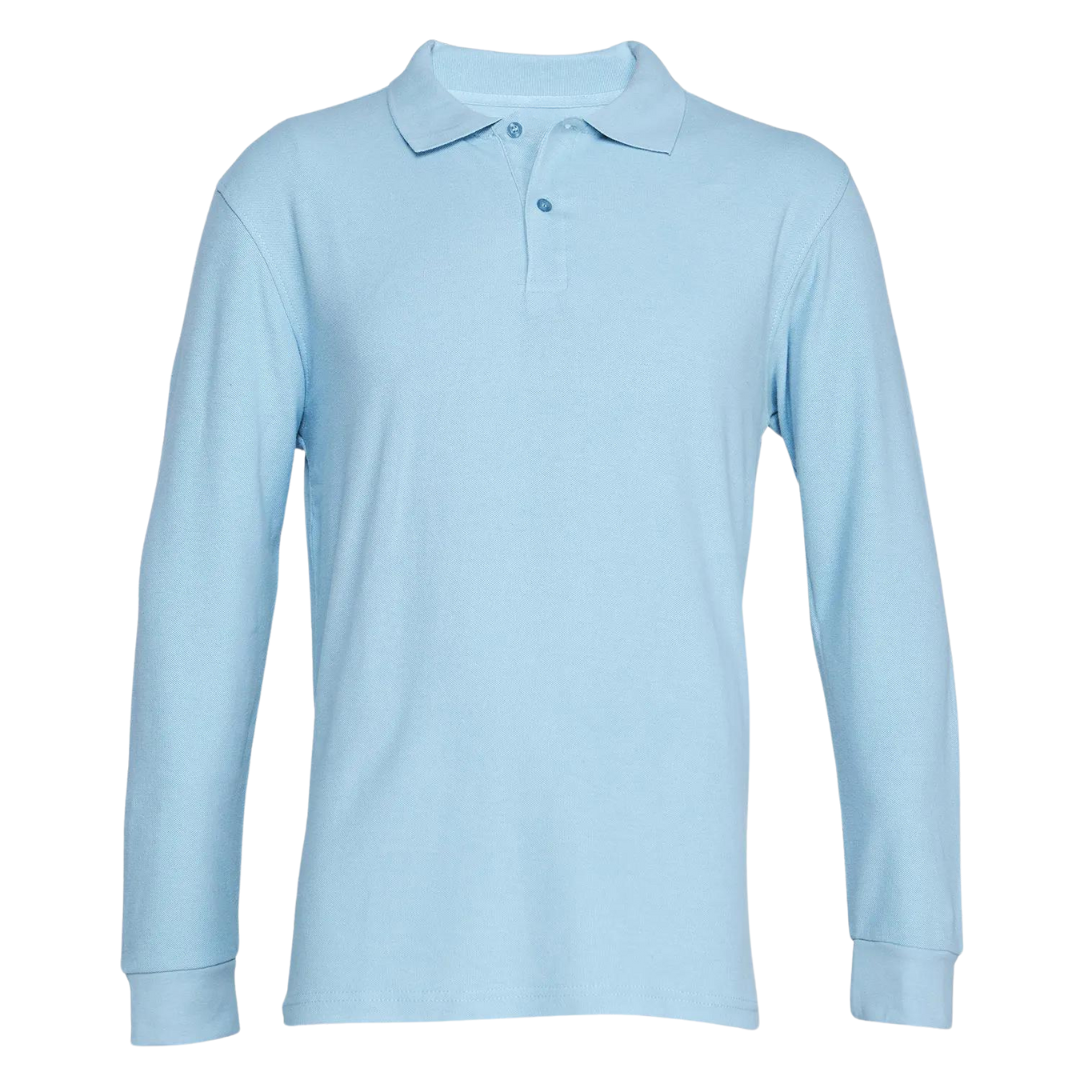 Polera Hombre Manga Larga Cuello Piqué