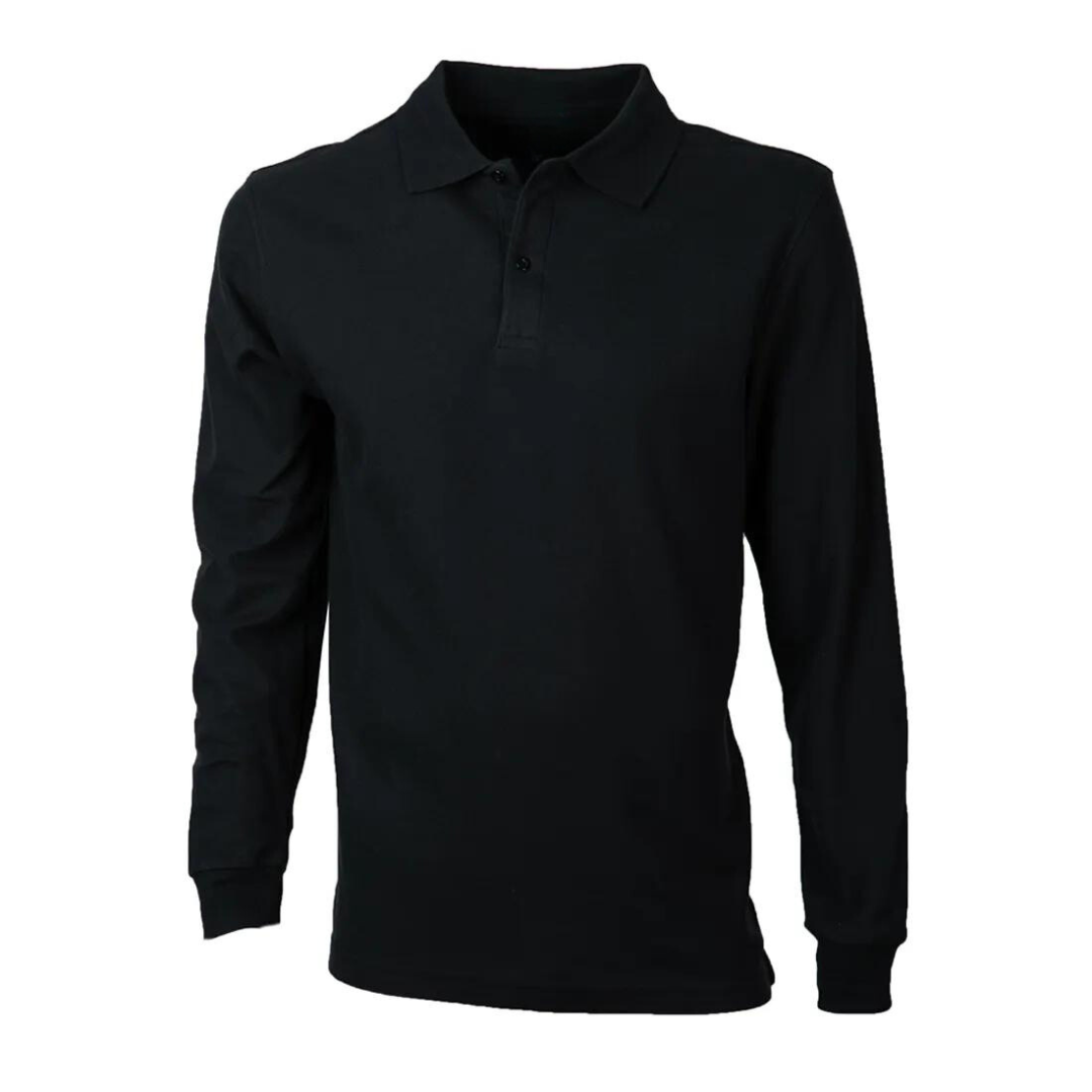 Polera Hombre Manga Larga Cuello Piqué