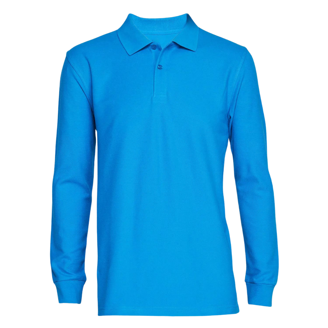 Polera Hombre Manga Larga Cuello Piqué