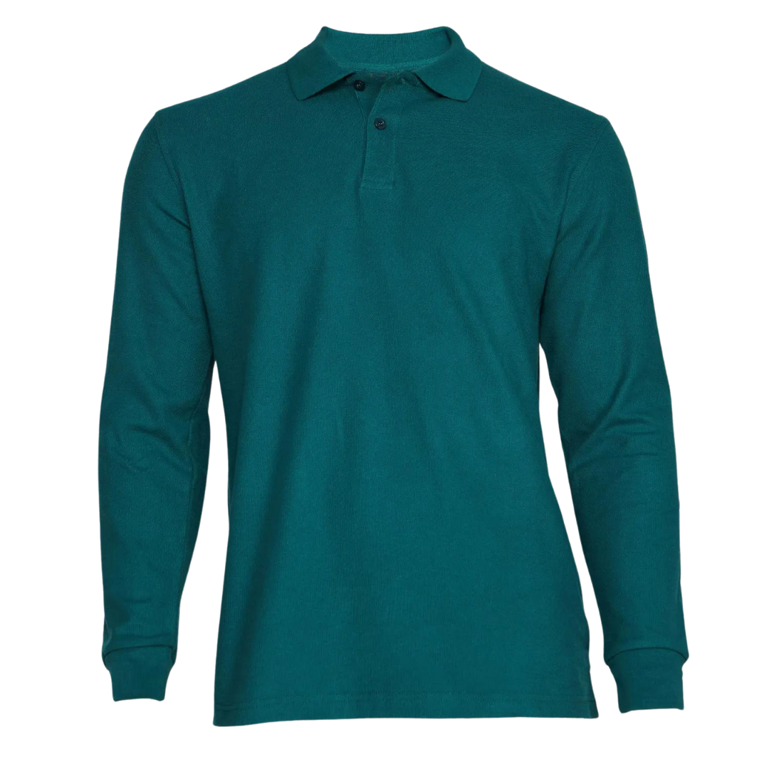 Polera Hombre Manga Larga Cuello Piqué